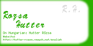 rozsa hutter business card